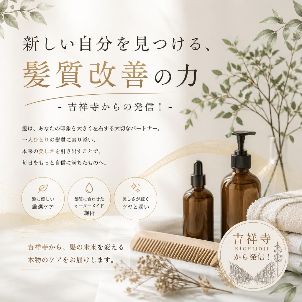 新しい自分を見つける、髪質改善の力 - 吉祥寺からの発信！