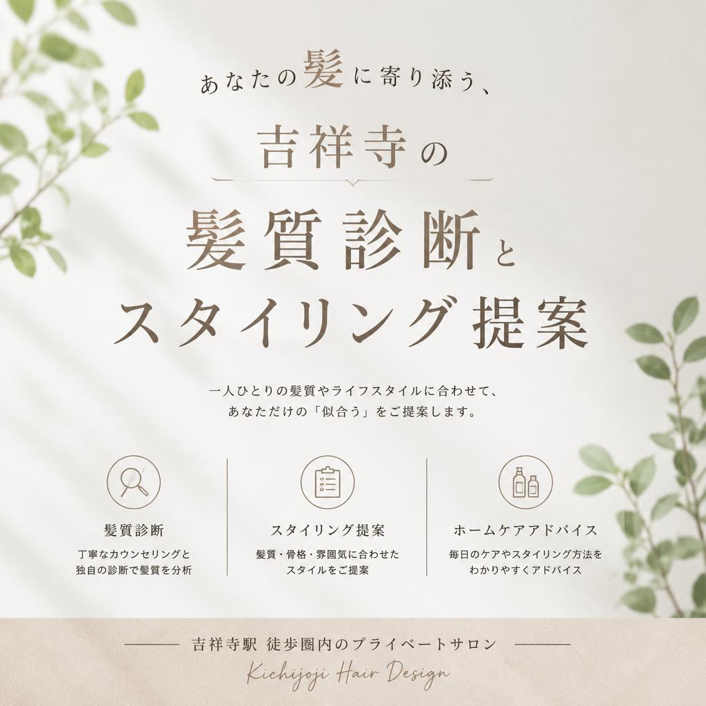 あなたの髪に寄り添う、吉祥寺の髪質診断とスタイリング提案